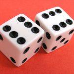 Lucky Dice showing a pair of sixes.